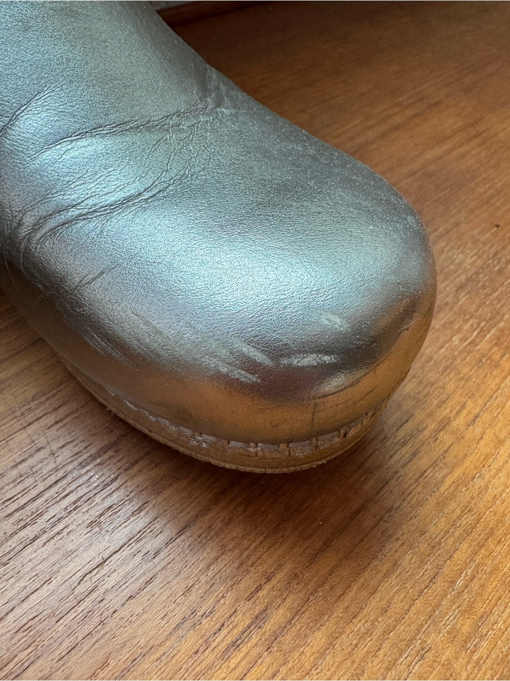 Madewell x Dansko Metallic Leather Clog - sold as gold but appears more silver - Picture 4 of 12